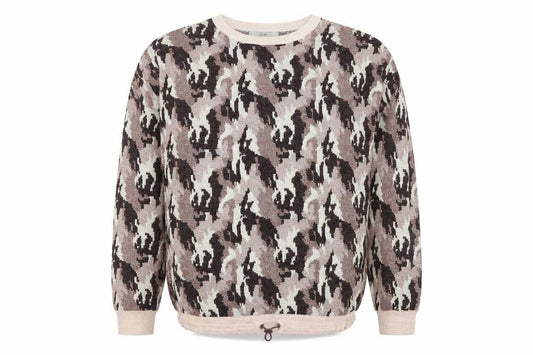 Front view of Next women’s multicoloured animal print jumper, size UK 12