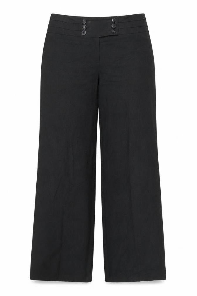 Front view of Marks & Spencer women’s grey trousers, size UK 10, 30-inch leg