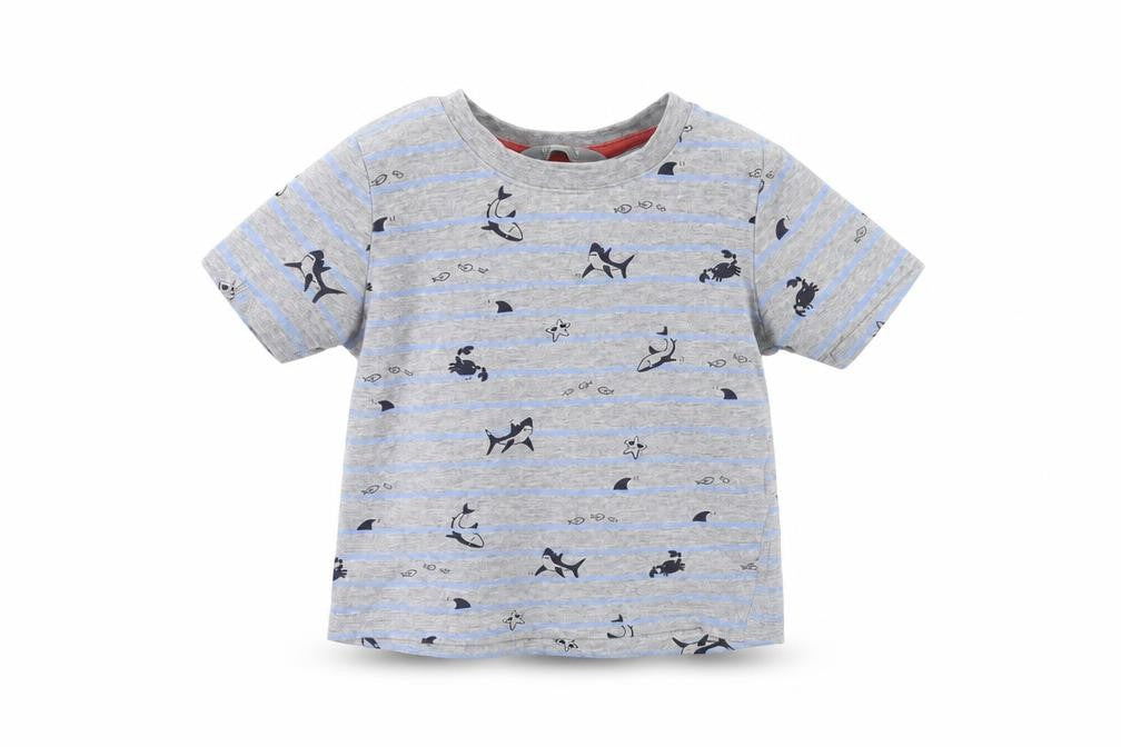 Front view of Primark Baby Grey Basic T-Shirt, size 12-18, Months