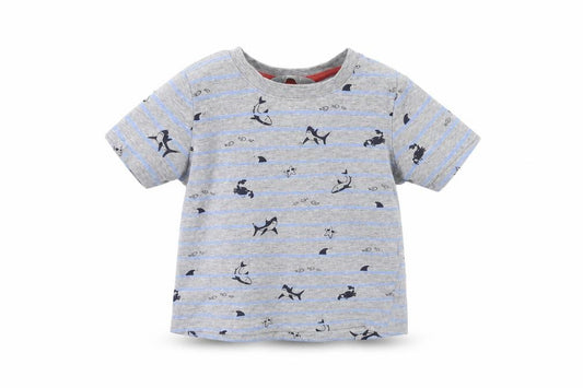 Front view of Primark Baby Grey Basic T-Shirt, size 12-18, Months
