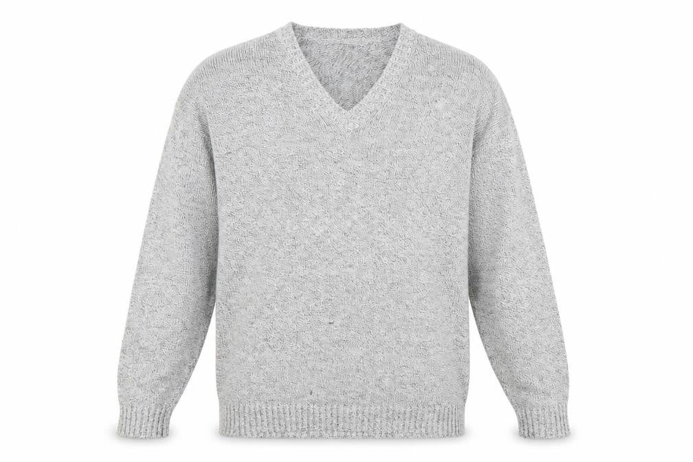 Front view of Marks & Spencer men’s grey jumper, size M