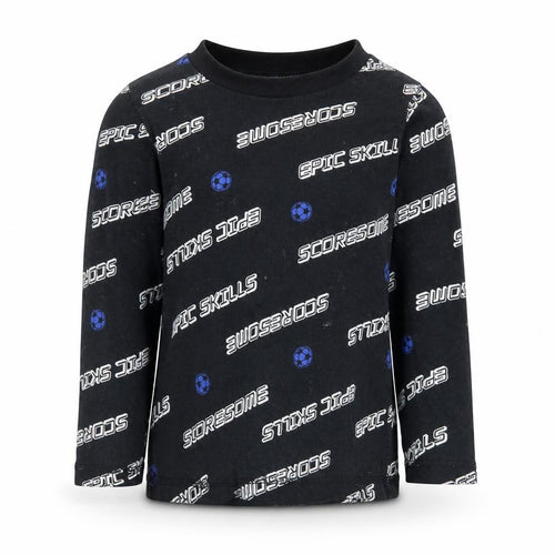 George Boys Black Striped   Pyjama Top Size 2 Years  - Football