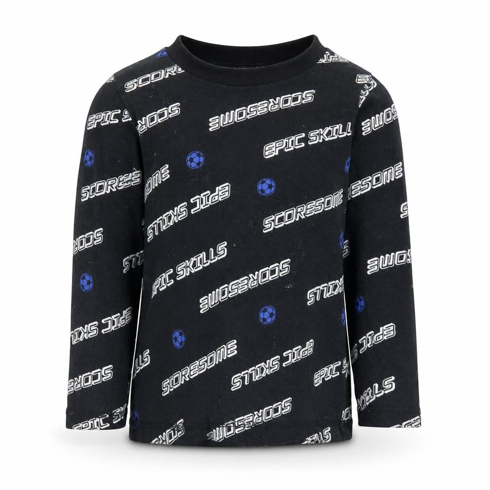 George Boys Black Striped   Pyjama Top Size 2 Years  - Football