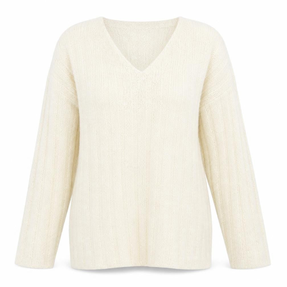 Front view of Debbie Morgan women’s ivory jumper, size M