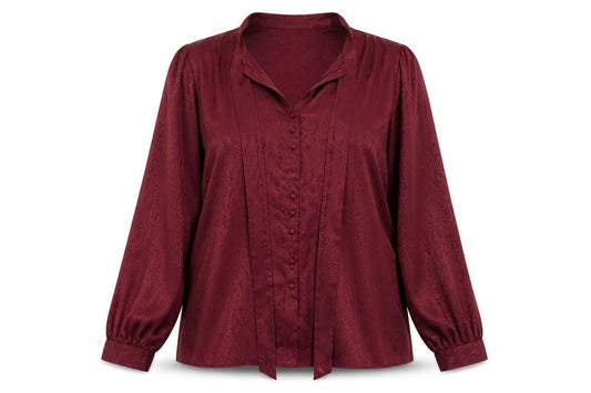 Front view of Soon women’s red animal print basic button-up, size UK 18