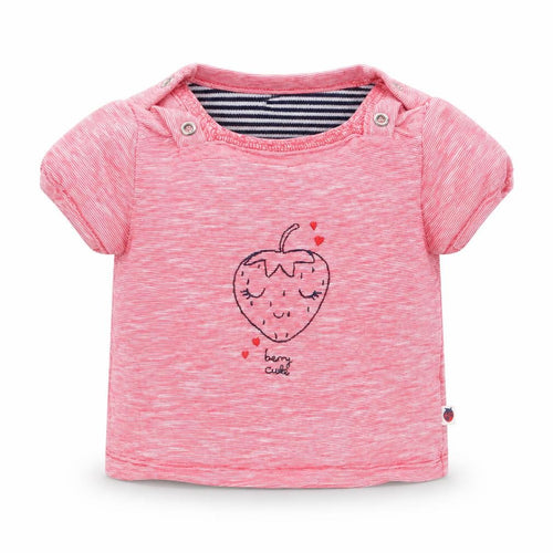Mothercare Girls Red   Basic T-Shirt Size 0-3 Months  - Strawberry Logo
