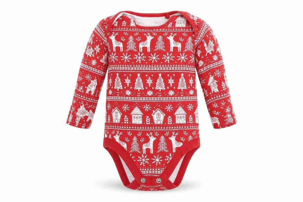 TU Boys Red Animal Print  Romper One-Piece Size 0-3 Months  - Christmas