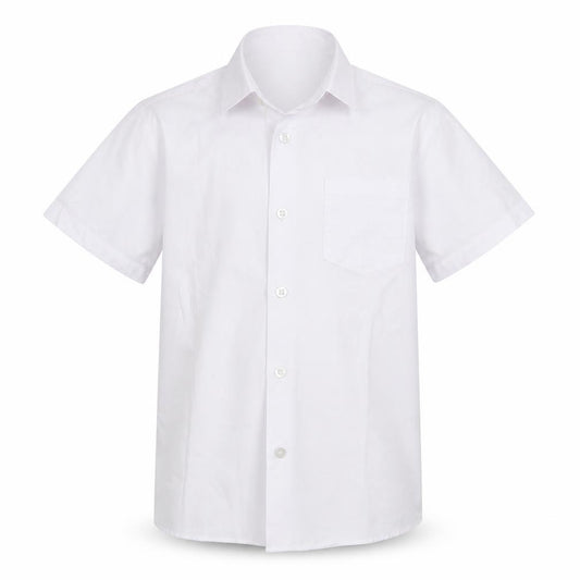 Front view of George boys’ white basic button-up, size 7-8, years