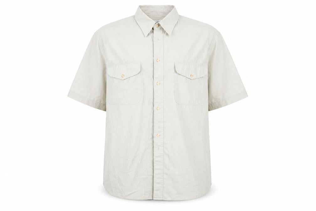 Front view of Burton men’s green button-up, size XL