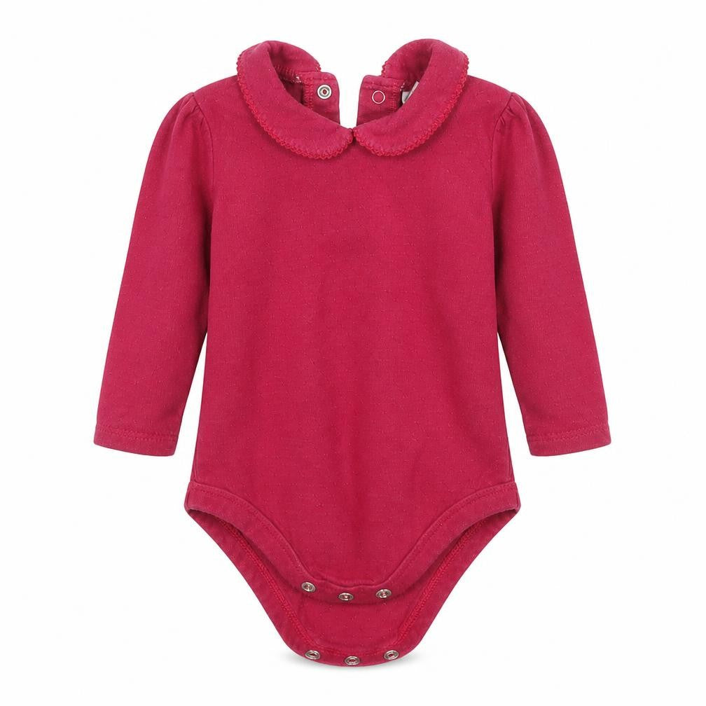 Front view of Tu girls’ purple unitard one-piece, size 6-9, months