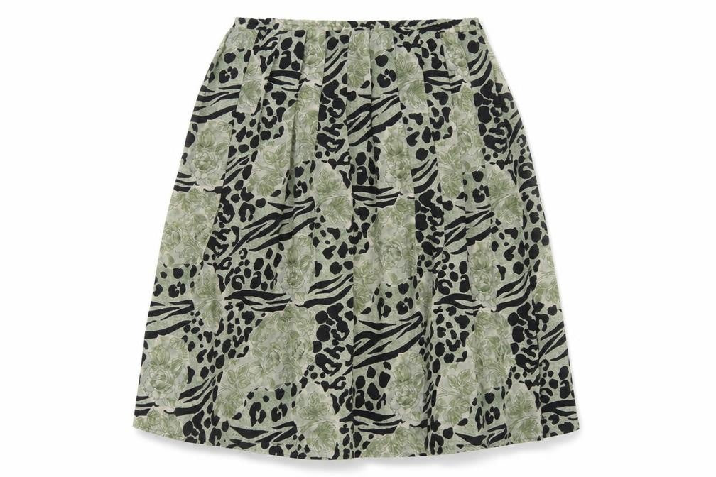Front view of Profiles women’s multicoloured animal print a-line skirt, size UK 16