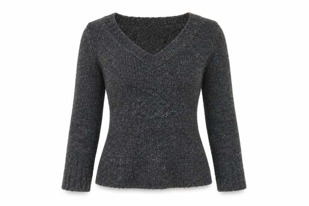 Front view of New Look women’s grey jumper, size UK 12