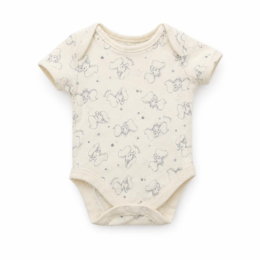 Front view of Disney Baby Grey Romper One-Piece, size 0-3, Months