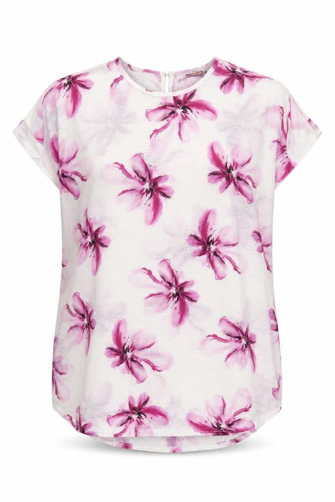 Front view of QED London women’s multicoloured floral basic blouse, size L