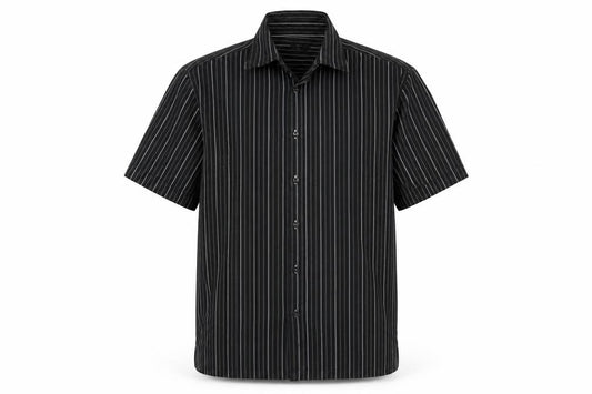 Front view of F&F men’s multicoloured striped button-up, size L