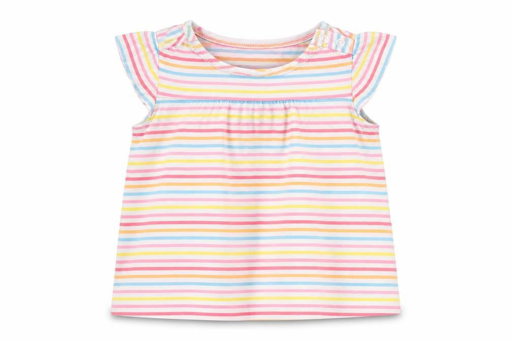 Front view of Tu Baby Multicoloured Striped Basic T-Shirt, size 12-18, Months