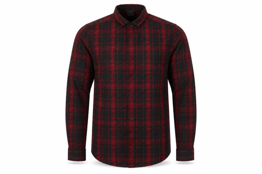 Front view of ASOS men’s multicoloured check button-up, size XS
