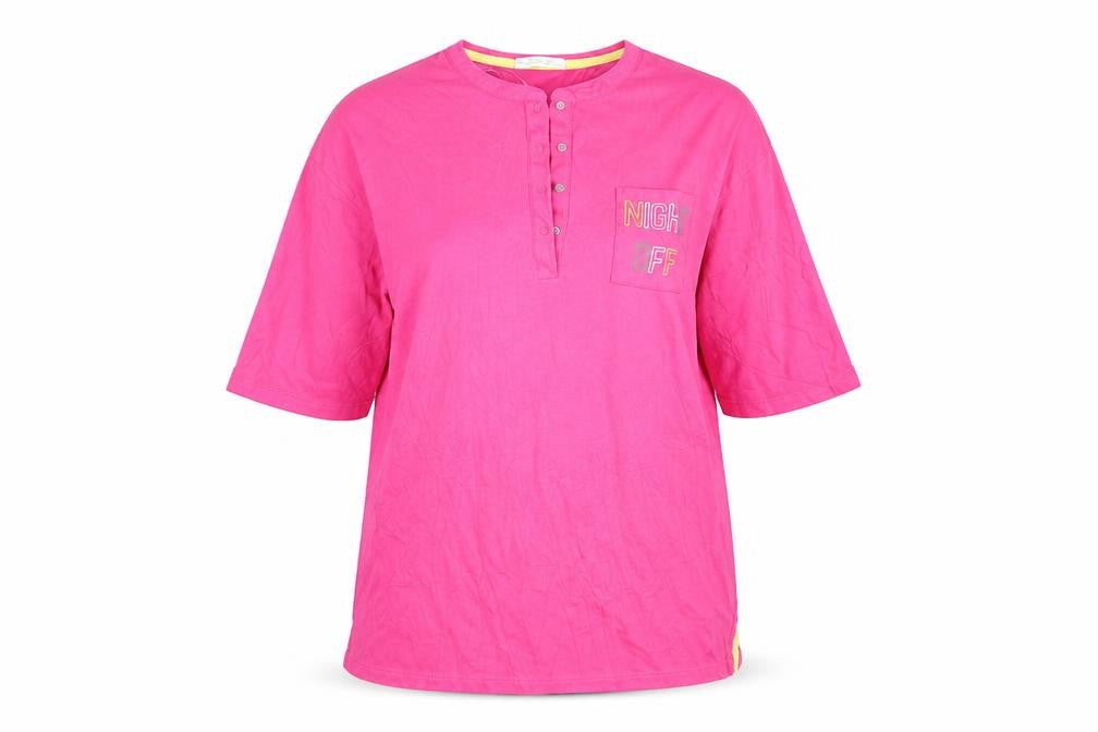 Front view of Tu women’s pink pyjama top, size UK 12