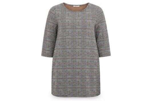 Front view of Tu women’s multicoloured check jumper, size UK 14