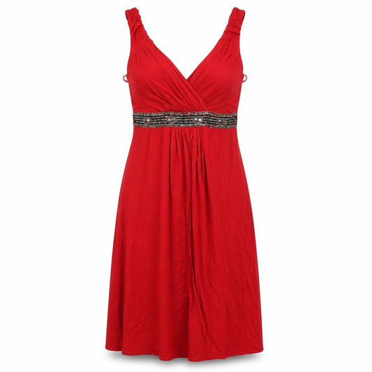 Front view of George women’s red a-line, size UK 12