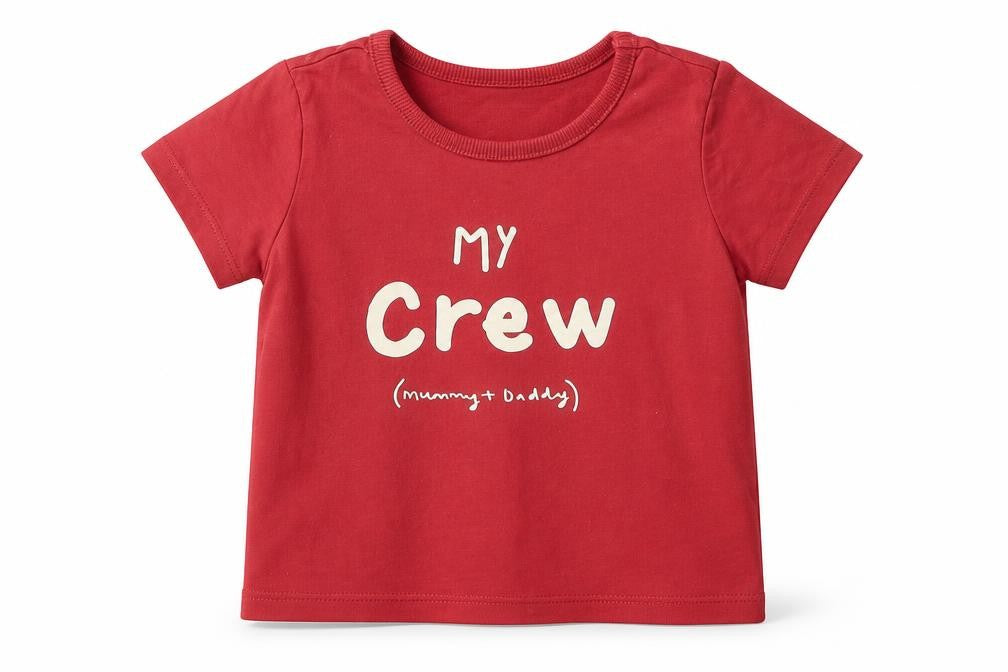 George Baby Red   Basic T-Shirt Size 6-9 Months  - My Crew Mummy and Daddy