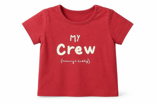 Front view of George Baby Red Basic T-Shirt, size 6-9, Months - My Crew Mummy and Daddy