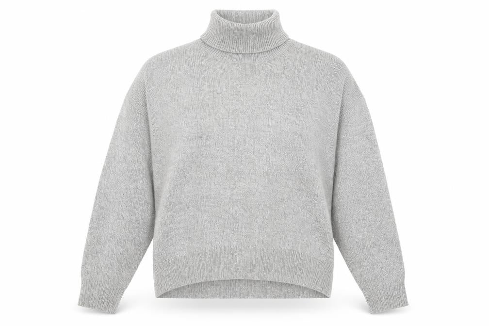 Front view of H&M women’s grey knit jumper, size M