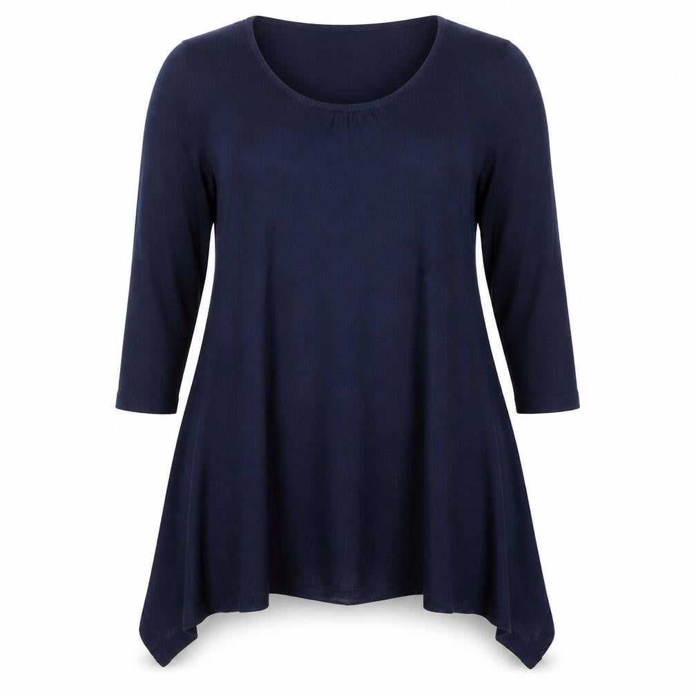 Front view of Pebble Bay women’s blue knit jumper, size S