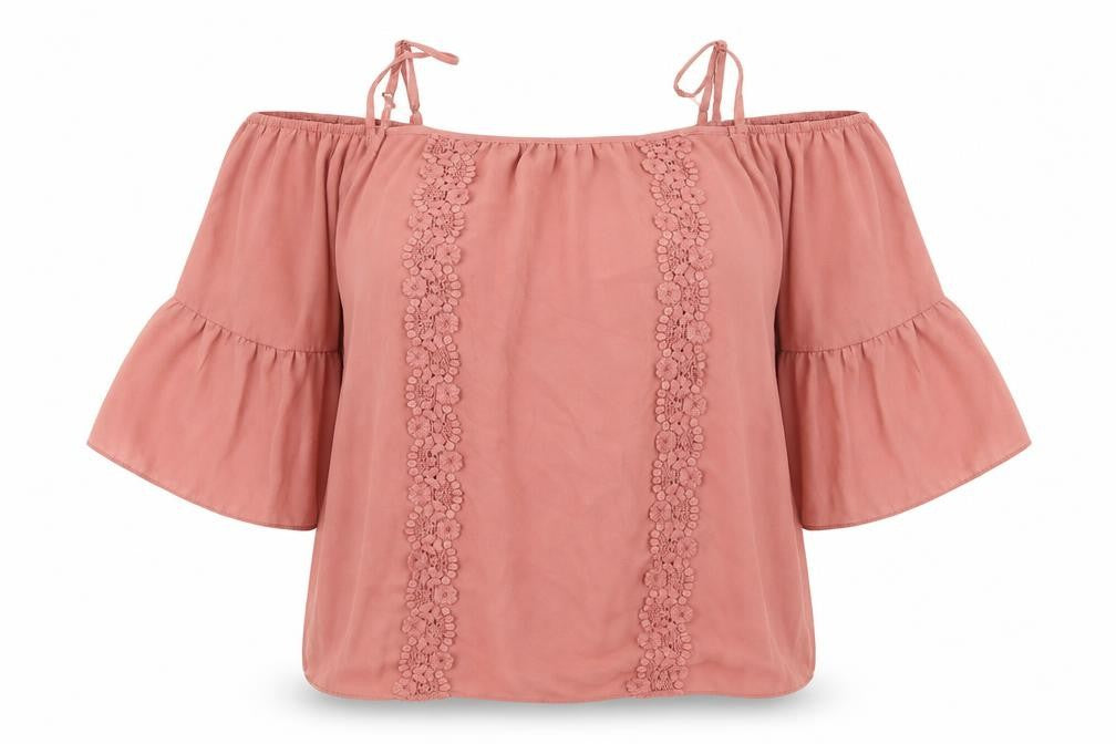 Front view of George women’s pink basic blouse, size UK 12