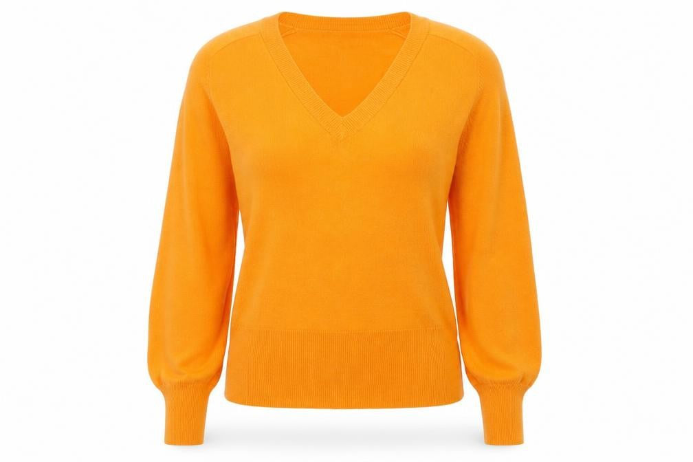 Front view of Next women’s orange jumper, size XS