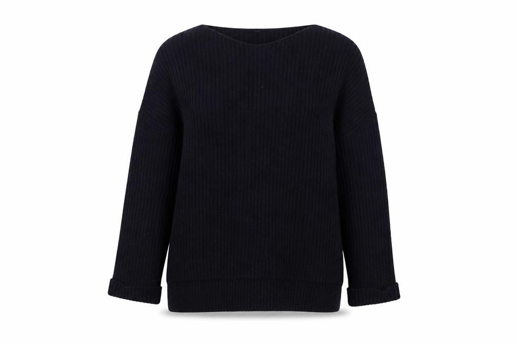Front view of Dorothy Perkins women’s blue jumper, size UK 14