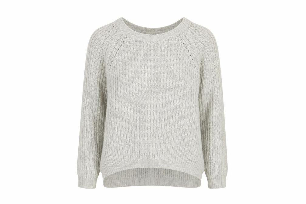 Front view of Papaya women’s grey knit jumper, size S