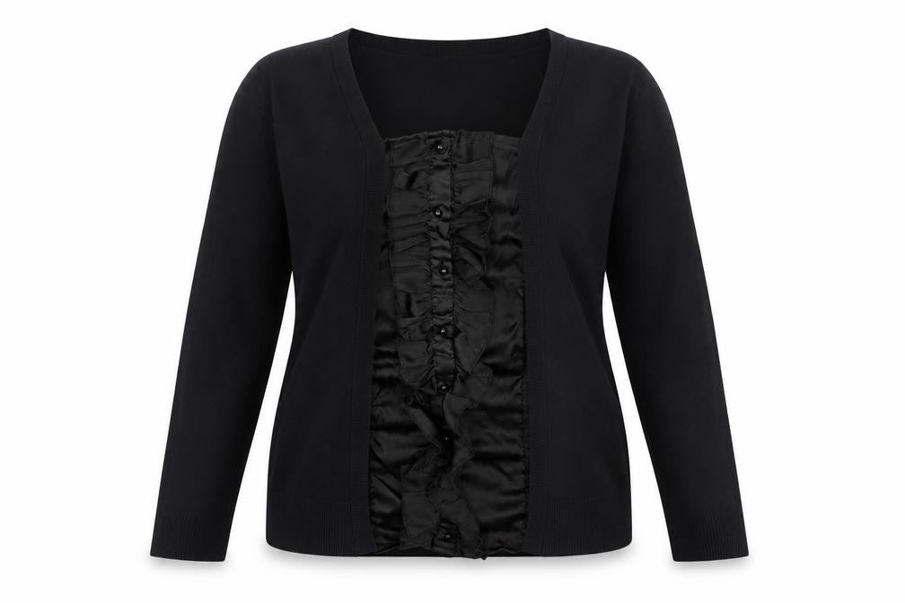 Front view of Bonmarché women’s black knit jumper, size S
