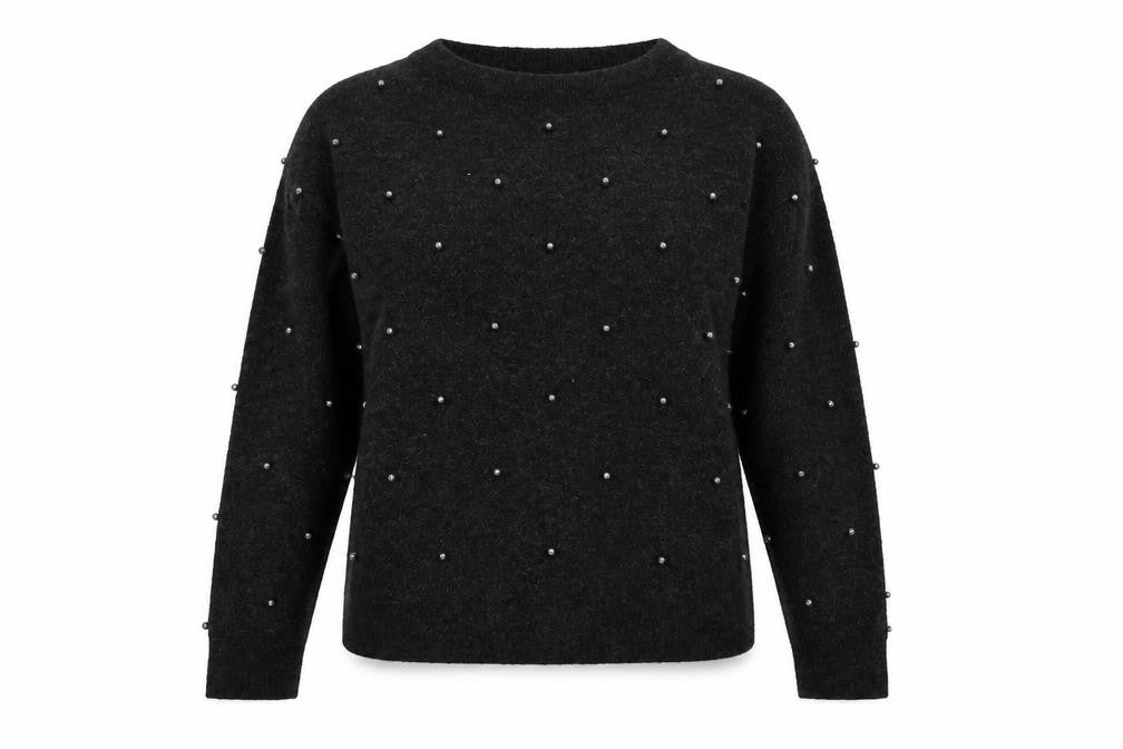 Front view of H&M women’s grey knit jumper, size L