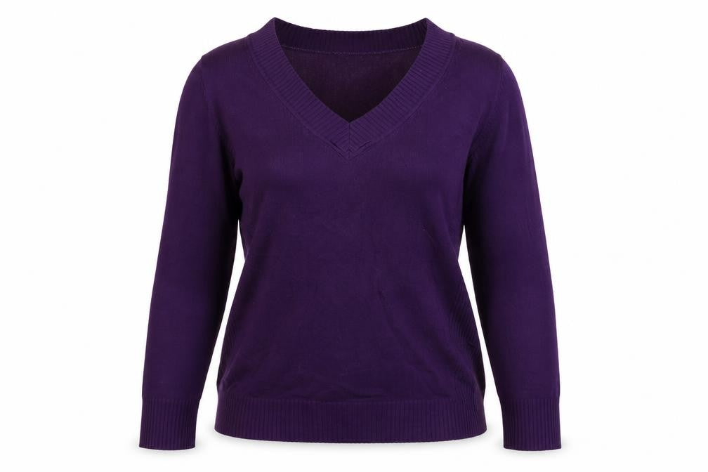 Front view of Amisu women’s purple knit jumper, size XL