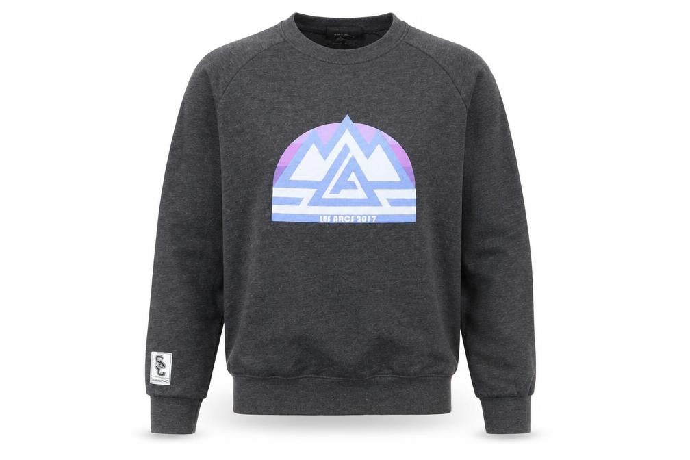 Front view of Syndicate men’s grey jumper, size M