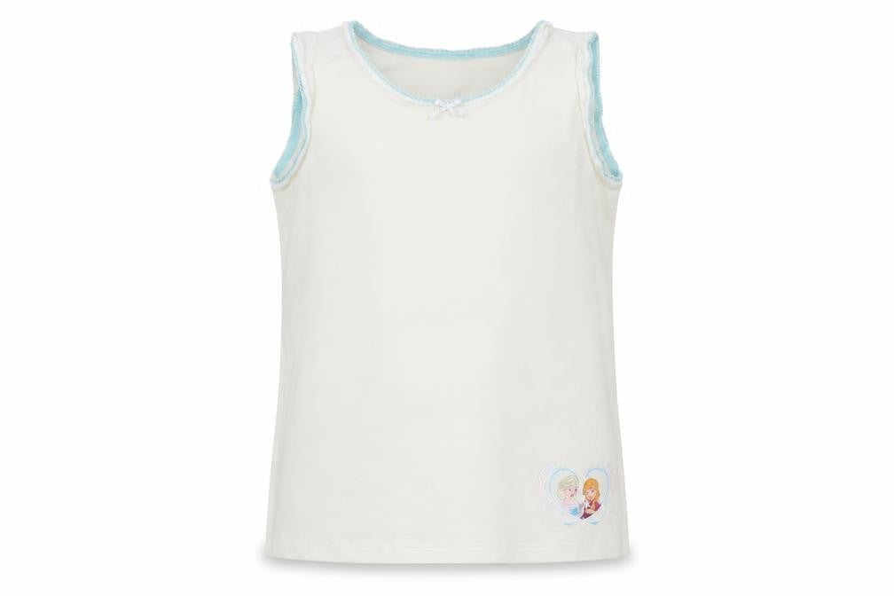 Front view of Marks & Spencer girls’ white basic tank, size 6-7, years