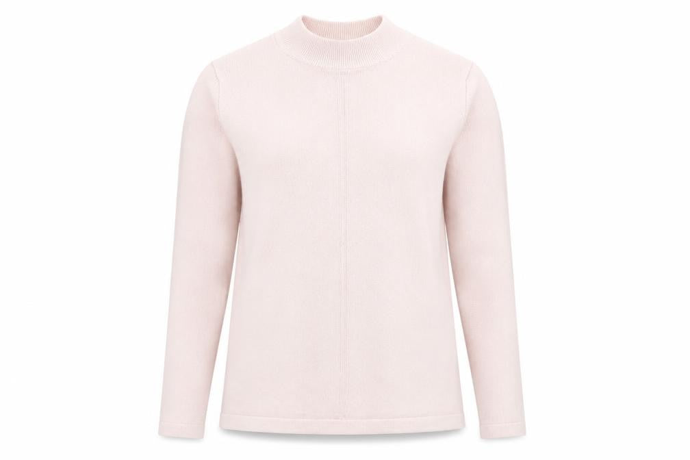 Front view of Marks & Spencer women’s pink jumper, size UK 10