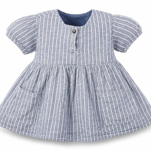 H&M Girls Blue Striped  Fit & Flare  Size 6-9 Months