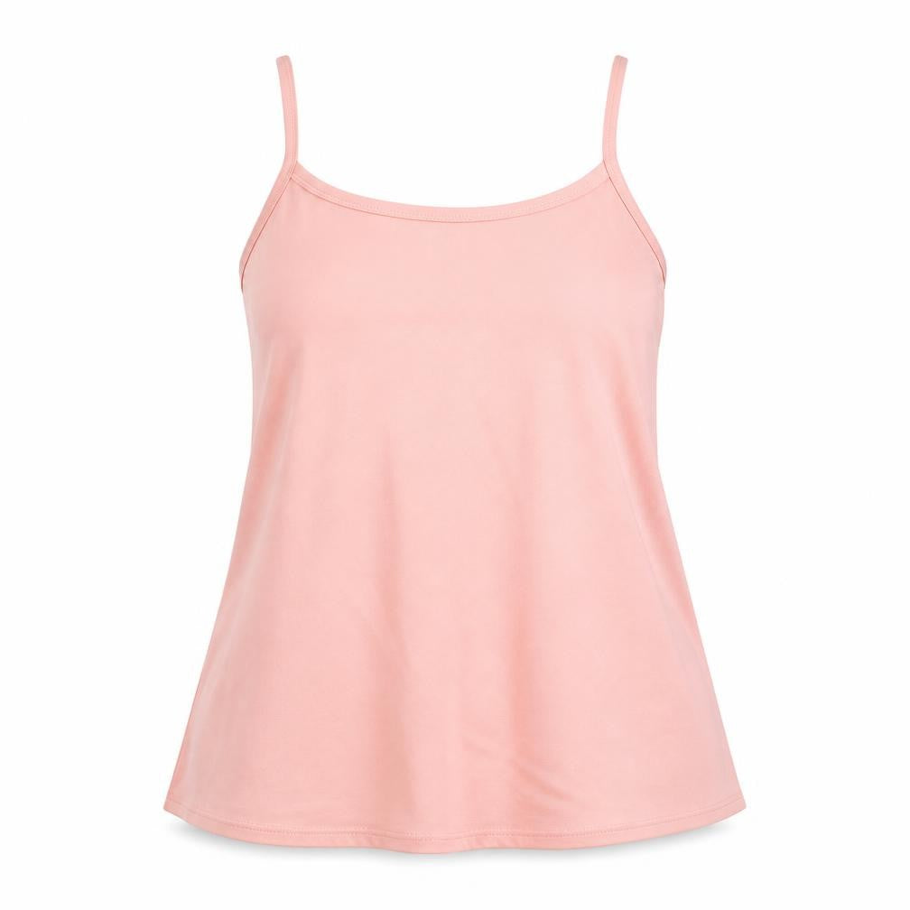 Front view of Peacocks women’s pink basic tank, size UK 14