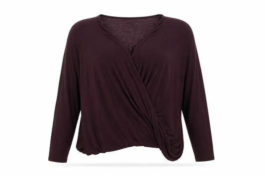 Front view of Atmosphere women’s purple basic t-shirt, size UK 12