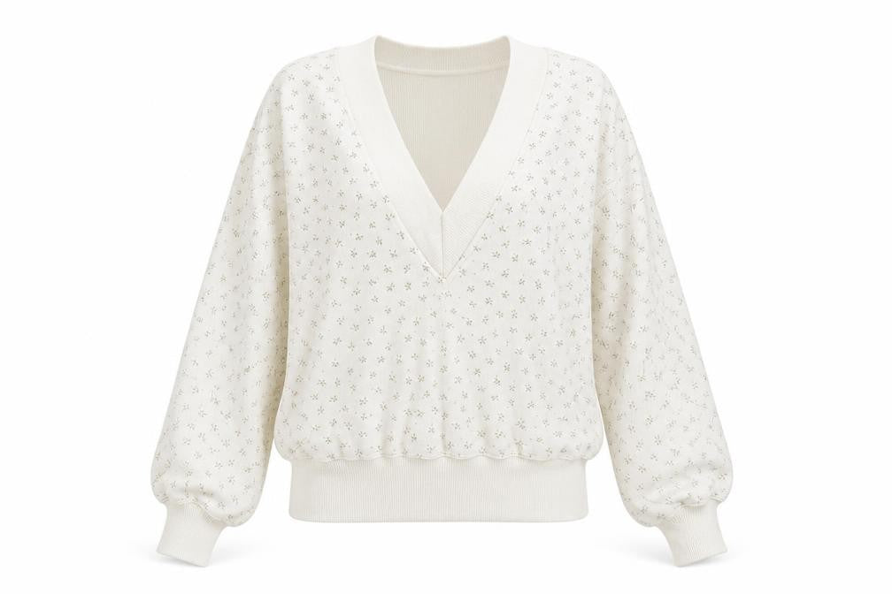 Front view of Eaton Select women’s white jumper, size M