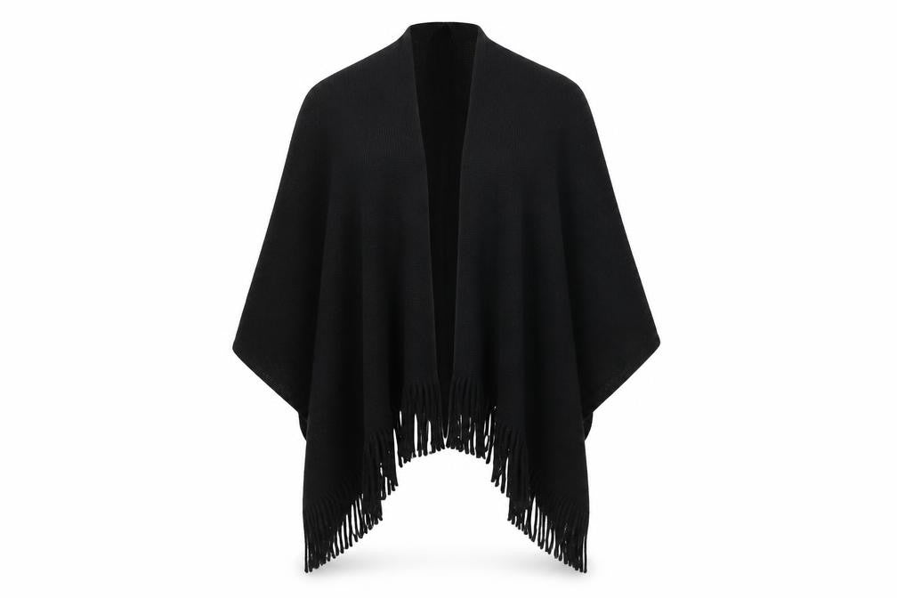 Front view of Preworn women’s black shrug jumper one size
