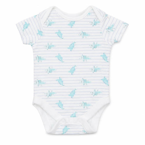 George Baby White Striped  Romper One-Piece Size 3-6 Months  - Dinosaurs