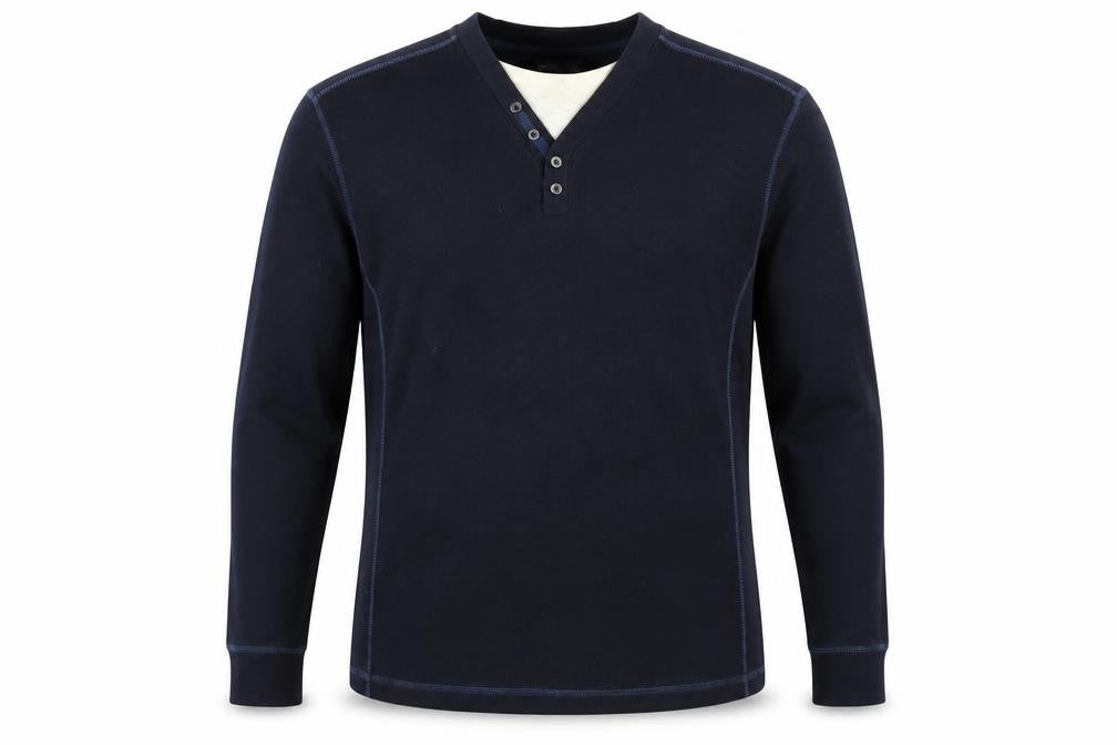 Front view of Easy men’s blue jumper, size 2XL