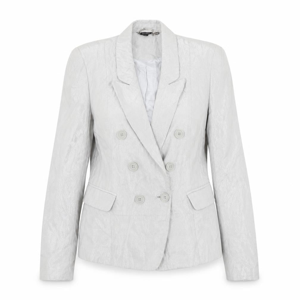 Front view of Full Circle women’s grey jacket blazer, size UK 12