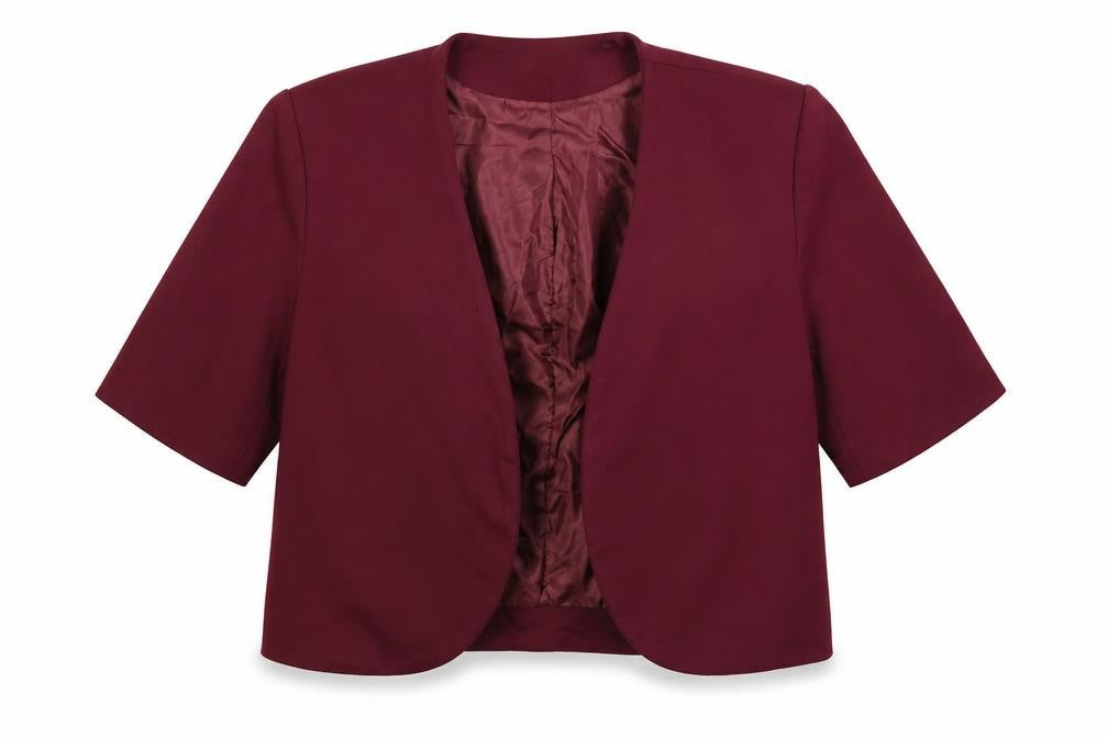 Front view of Solo women’s purple jacket blazer, size UK 14