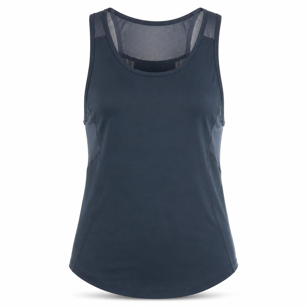 Front view of 90 Degree women’s blue basic tank, size XS
