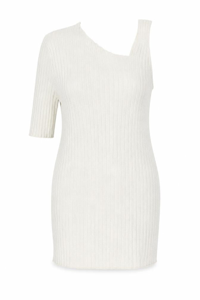Front view of Next women’s beige jumper, size UK 14, - one sleeve