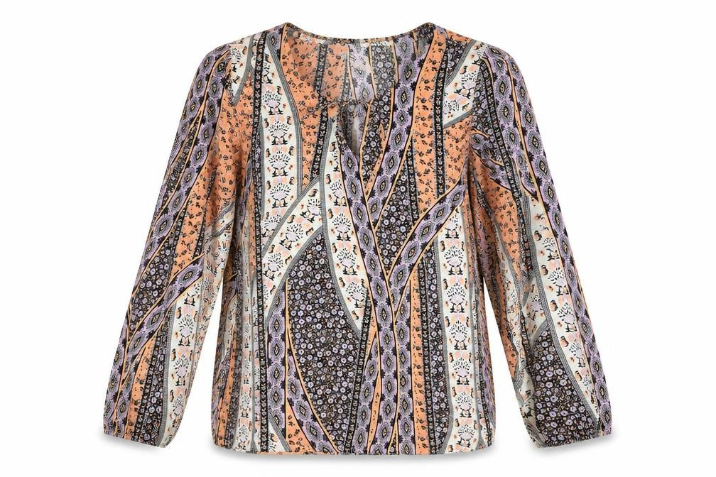 Front view of BPC Selection women’s multicoloured floral basic blouse, size UK 14